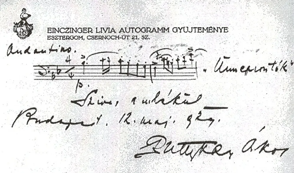 Eincziger Lívia autogram